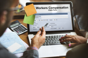 workers compensation claim form insurance concept
